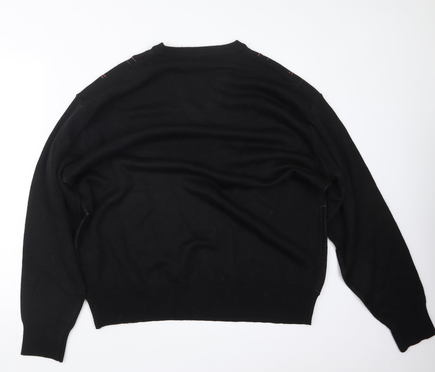 Gabicci Mens Black  Knit Pullover Jumper Size 2XL