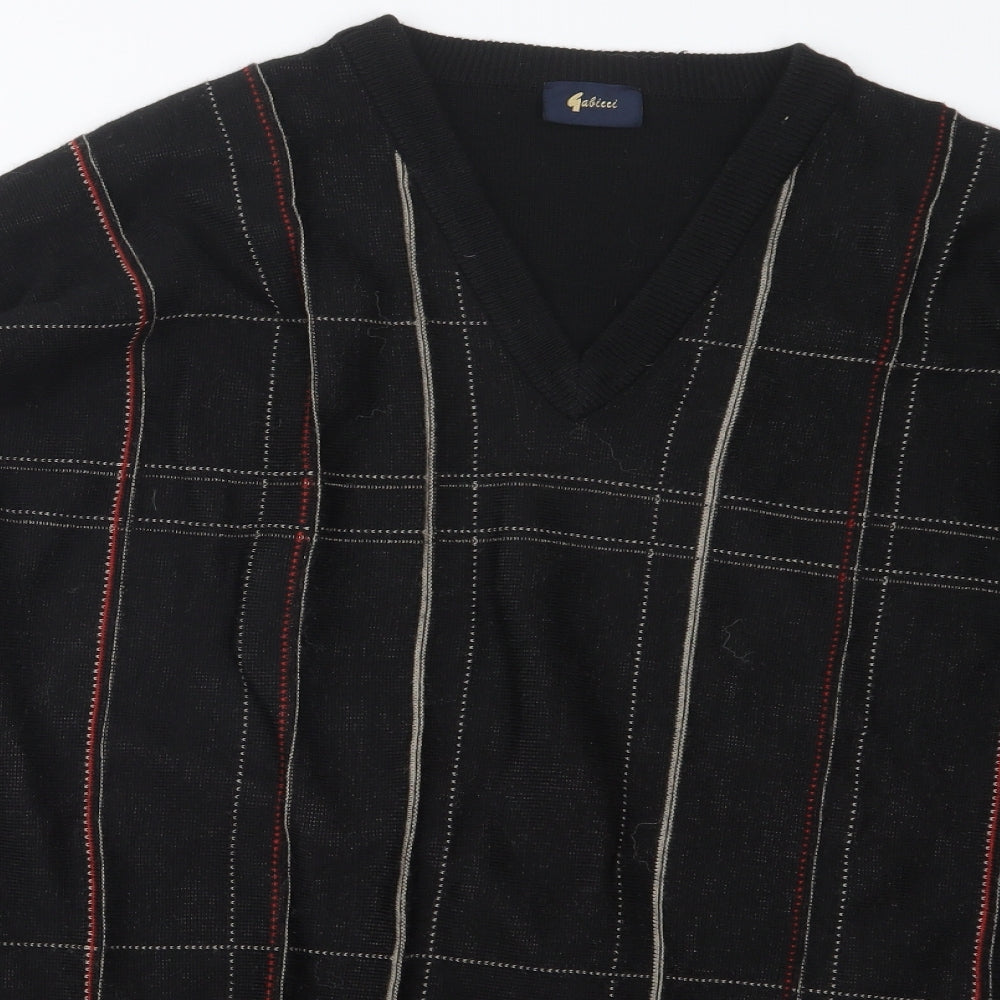 Gabicci Mens Black  Knit Pullover Jumper Size 2XL