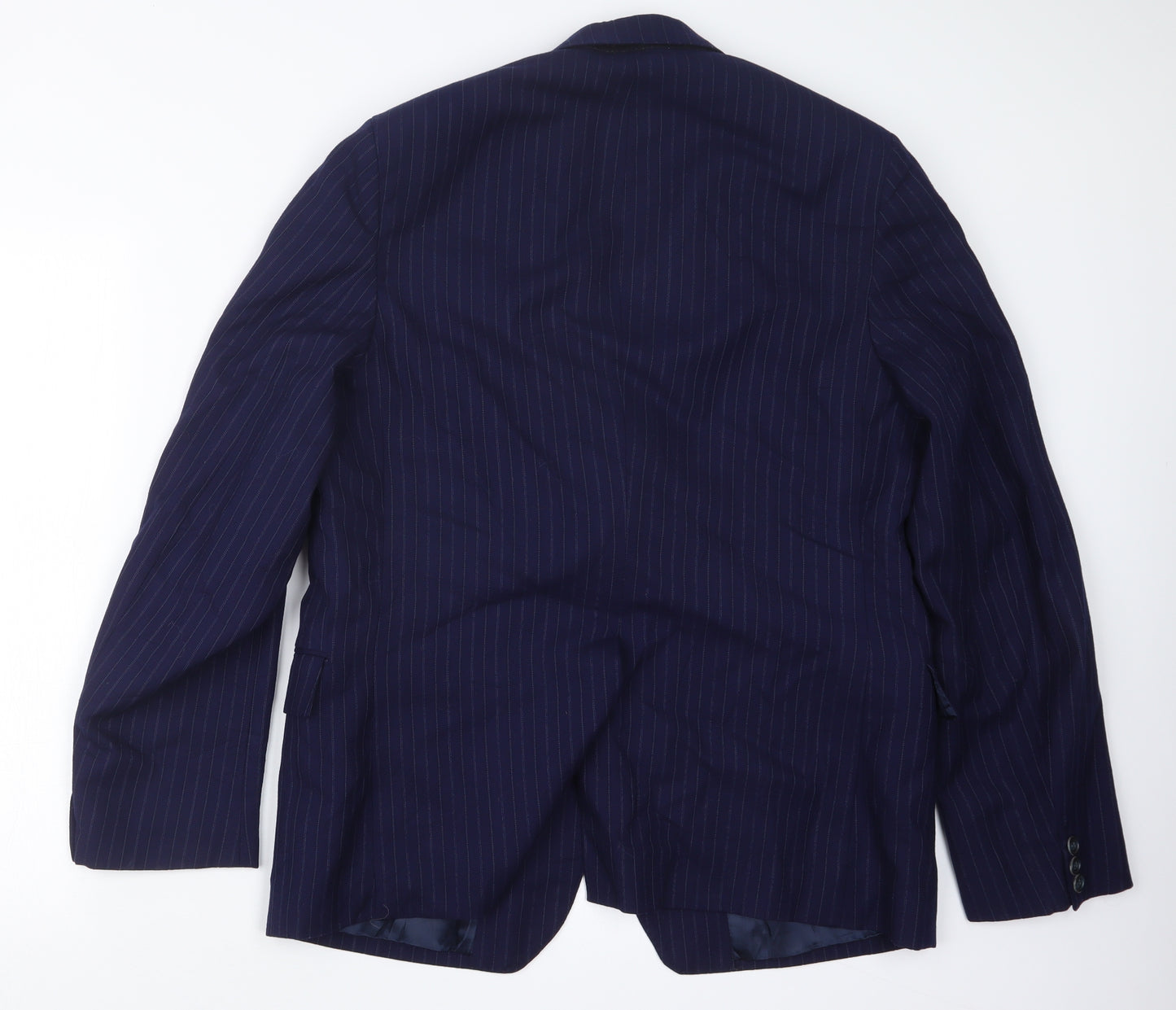 Preworn Mens Blue Striped  Jacket Suit Jacket Size 38