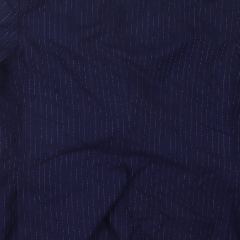 Preworn Mens Blue Striped  Jacket Suit Jacket Size 38