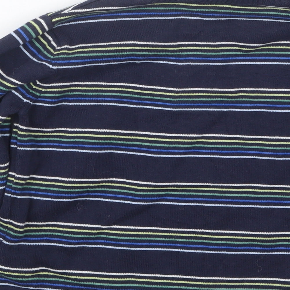 Marks and Spencer Boys Blue Striped Knit Pullover Jumper Size 5-6 Years