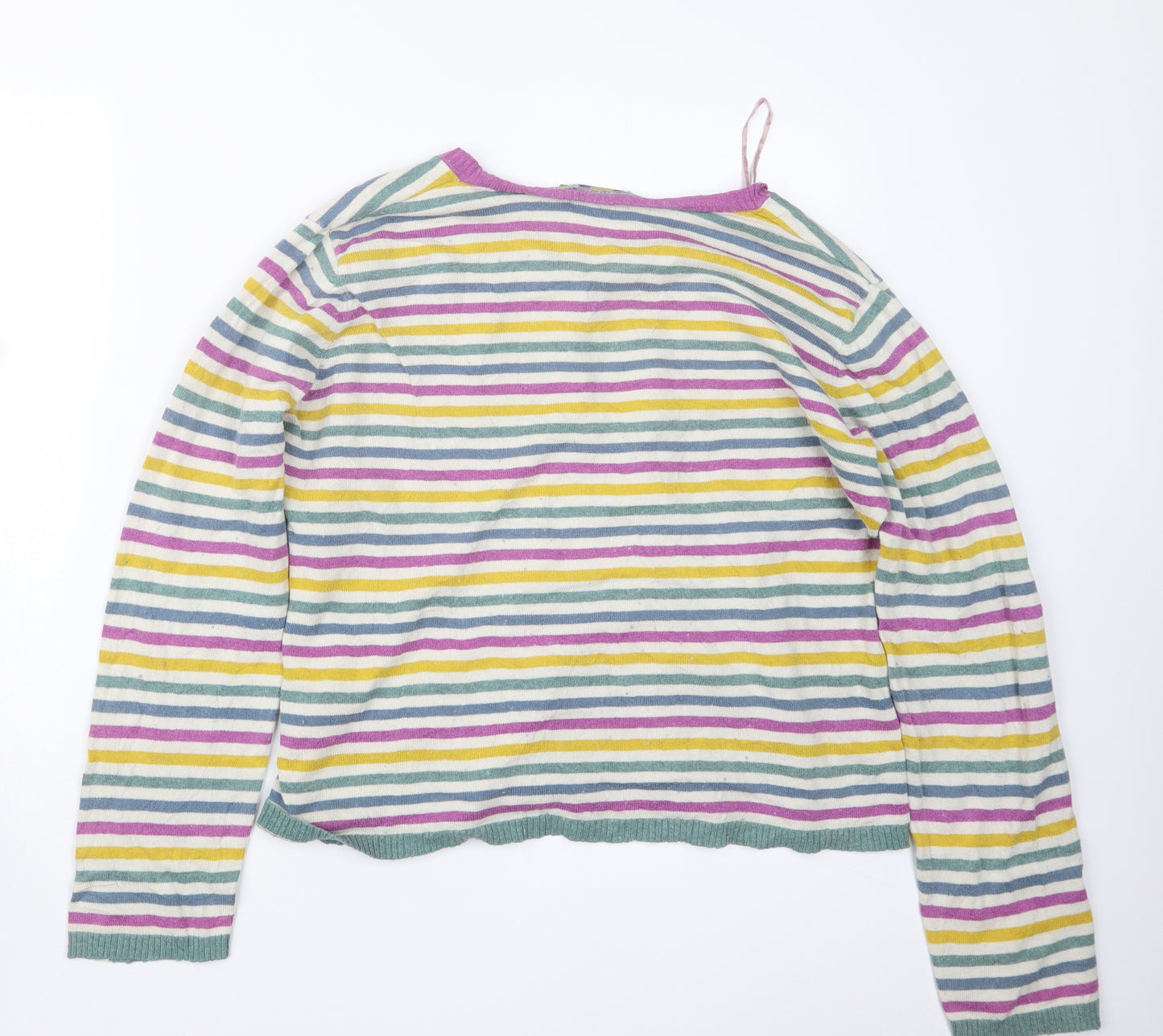 Seasalt Womens Purple Striped Knit Cardigan Jumper Size 16