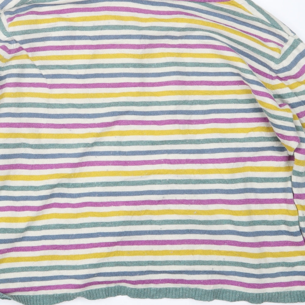 Seasalt Womens Purple Striped Knit Cardigan Jumper Size 16