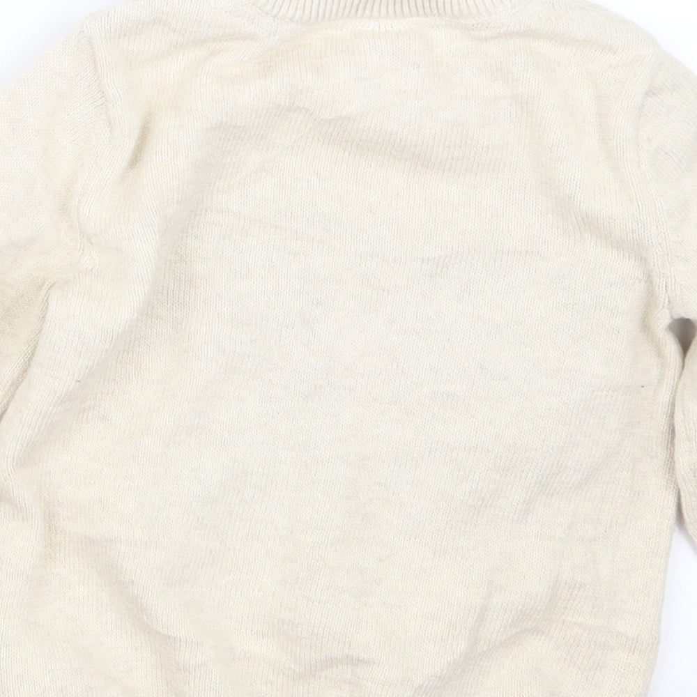 H&M Girls Beige  Knit Pullover Jumper Size 12-18 Months  - Christmas
