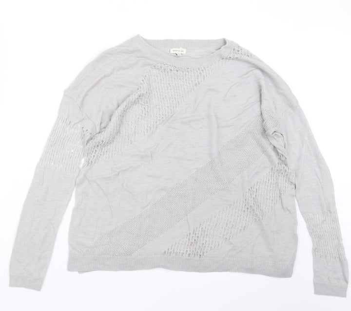 River Island Womens Grey  Knit Pullover Jumper Size 10