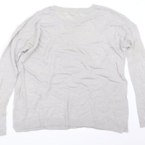 River Island Womens Grey  Knit Pullover Jumper Size 10