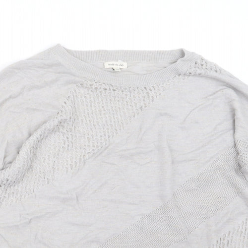 River Island Womens Grey  Knit Pullover Jumper Size 10