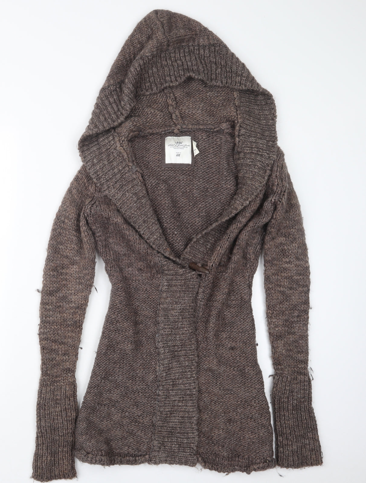 H&M Womens Brown  Knit Cardigan Jumper Size S