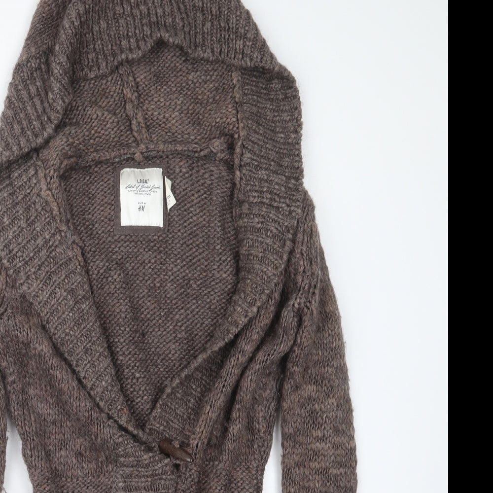 H&M Womens Brown  Knit Cardigan Jumper Size S