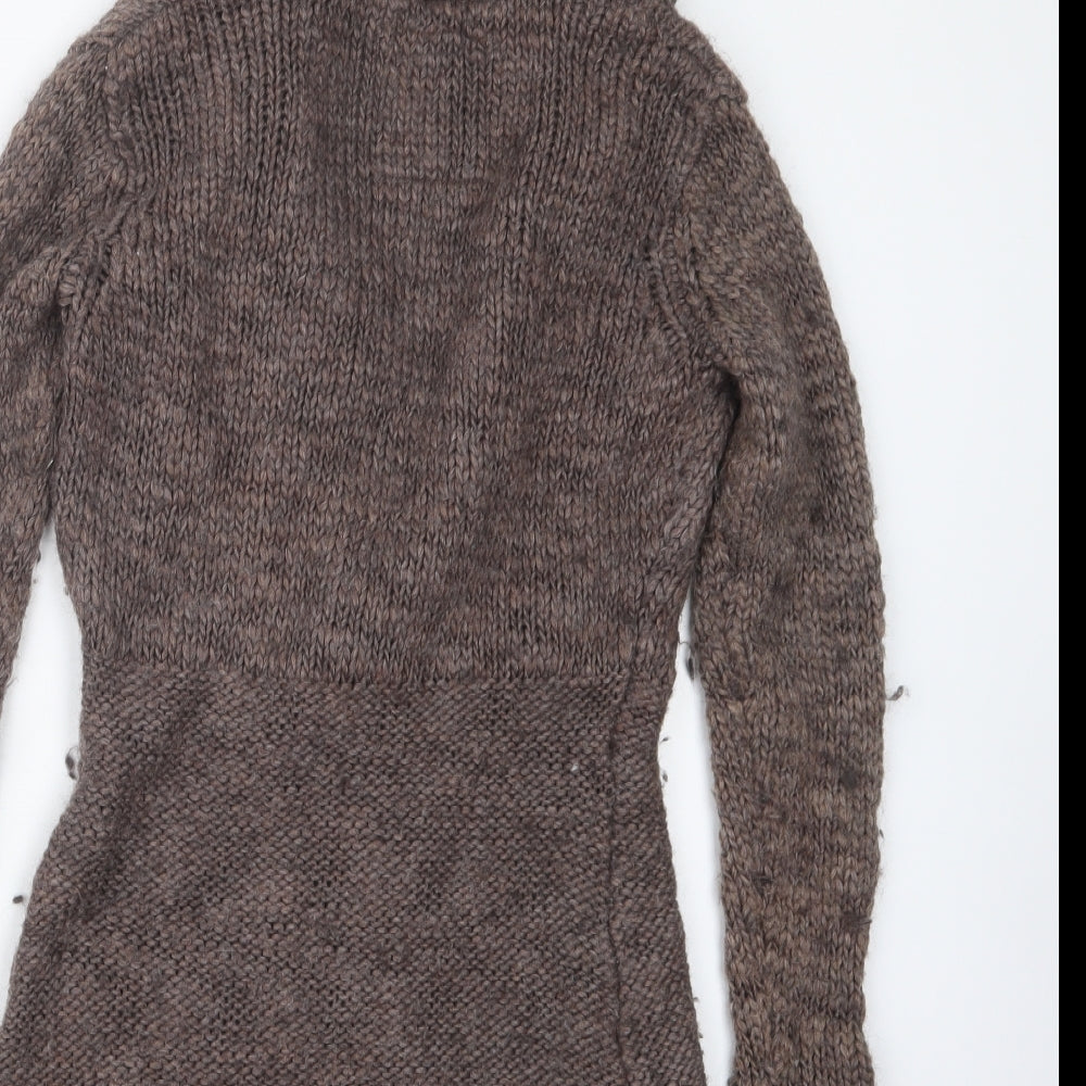 H&M Womens Brown  Knit Cardigan Jumper Size S