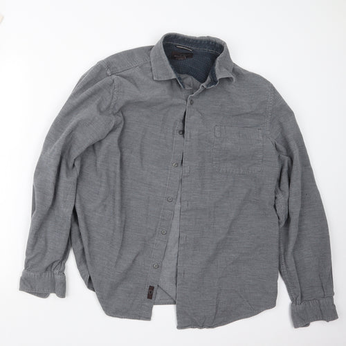 Black Brown 1826 Mens Grey    Button-Up Size M