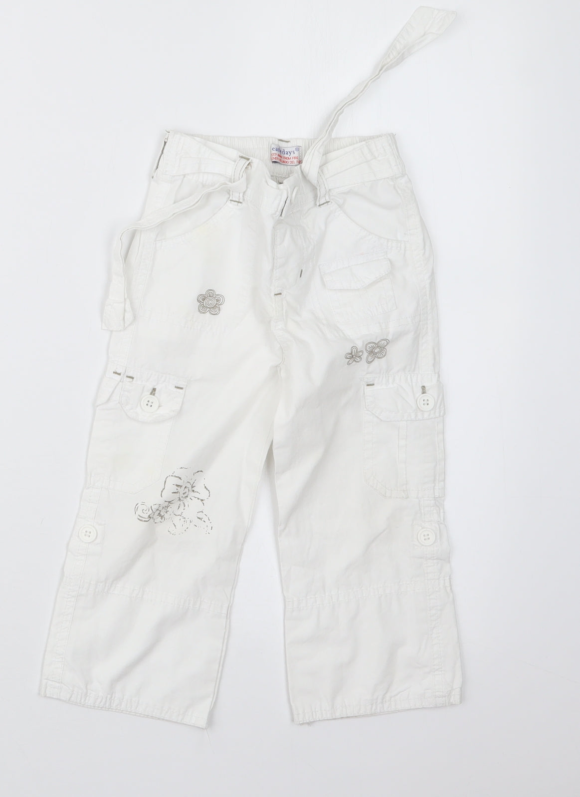 Earlydays Girls White   Cargo Trousers Size 18-24 Months
