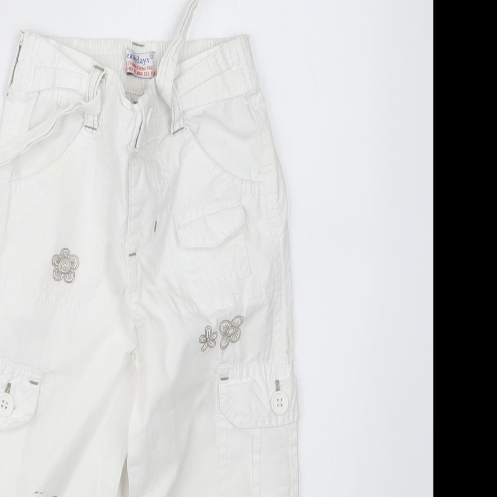 Earlydays Girls White   Cargo Trousers Size 18-24 Months