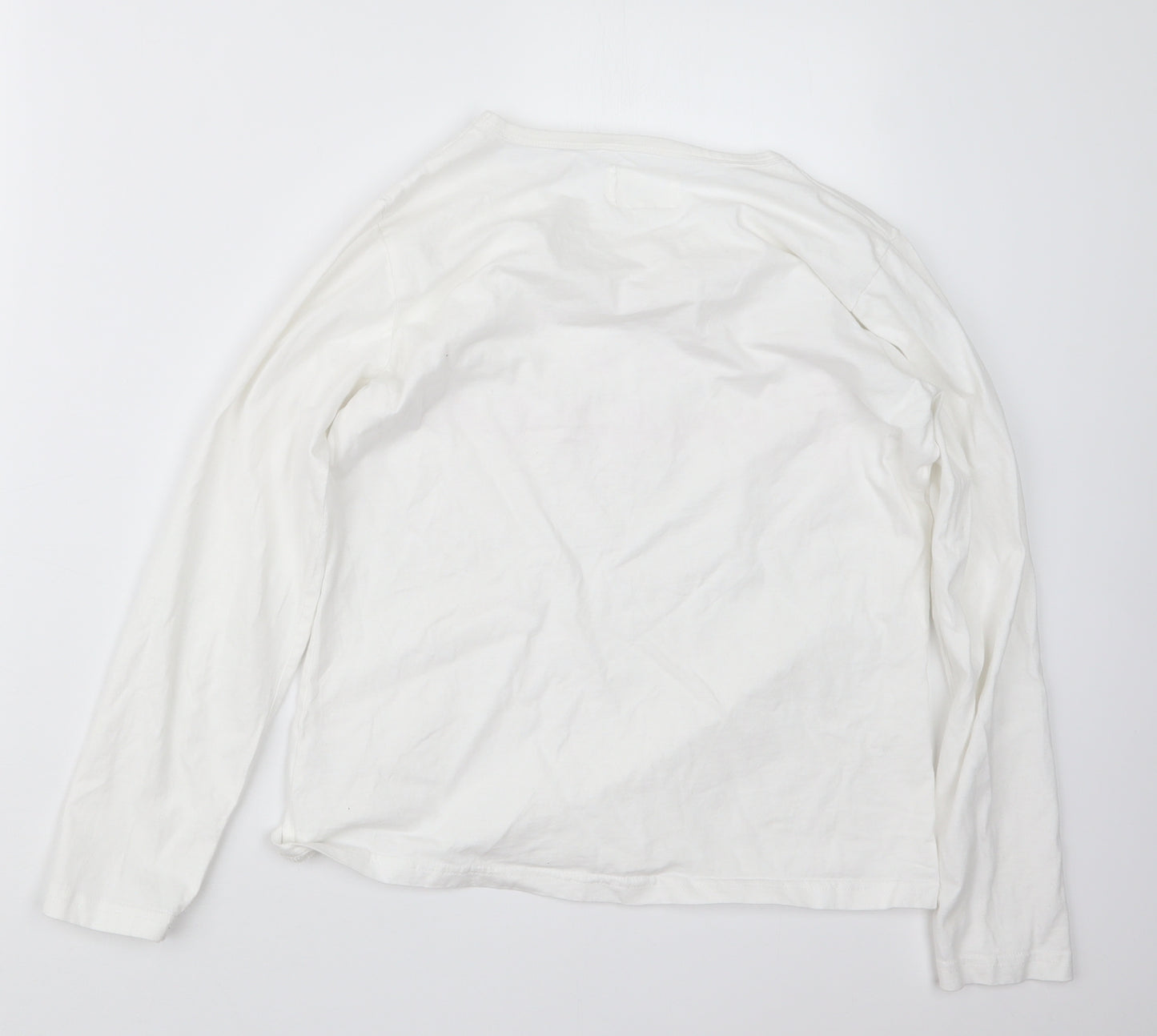 Sleep in Womens White Geometric  Basic T-Shirt Size 10