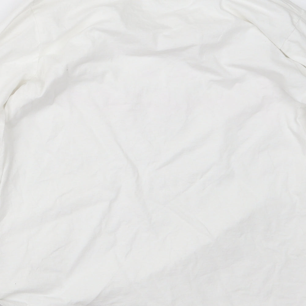 Sleep in Womens White Geometric  Basic T-Shirt Size 10