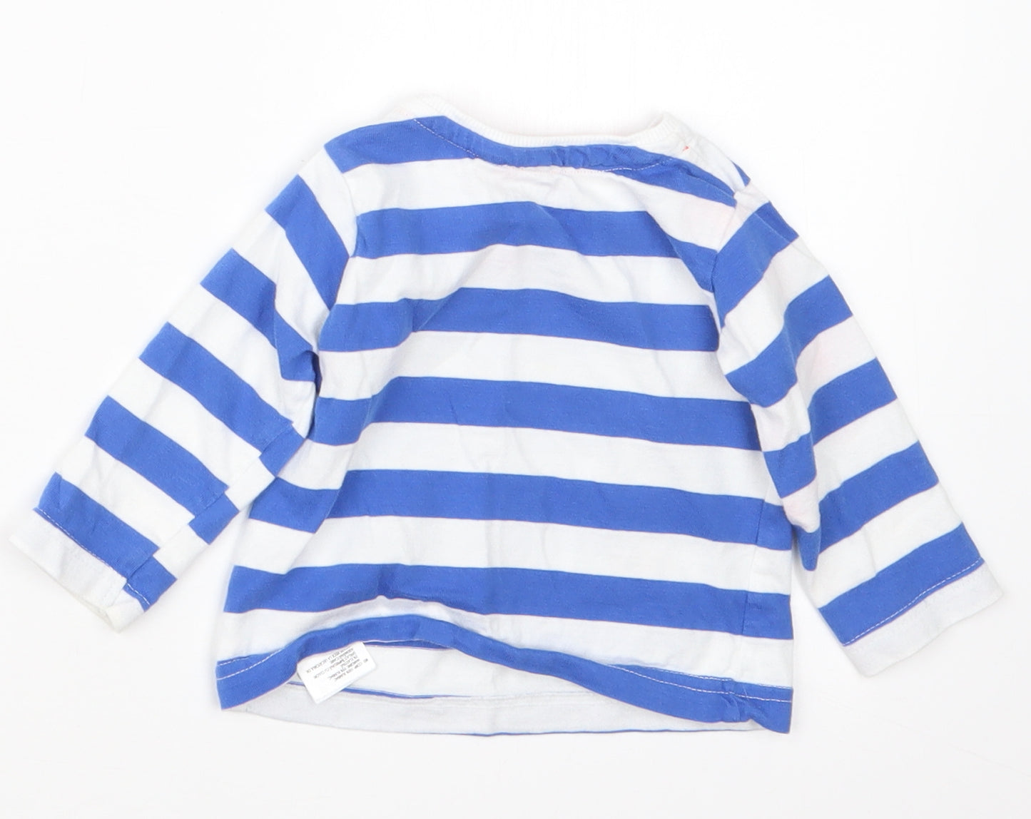 Blue Zoo Boys Blue Striped  Basic T-Shirt Size 3-6 Months