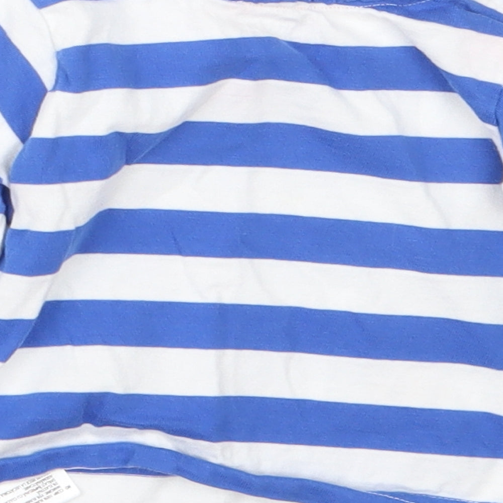 Blue Zoo Boys Blue Striped  Basic T-Shirt Size 3-6 Months