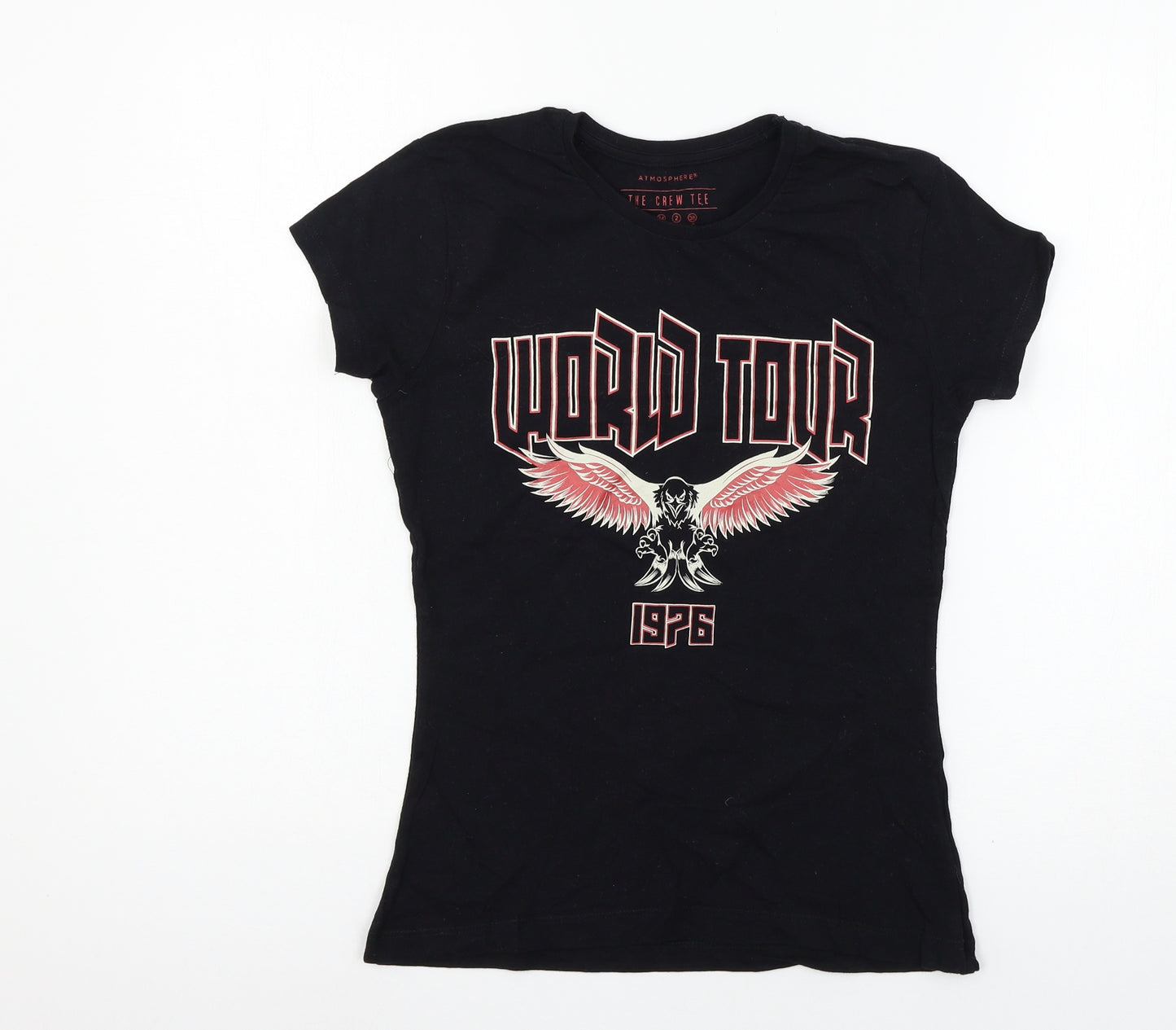 Atmosphere Womens Black  Jersey Basic T-Shirt Size 6  - World Tour