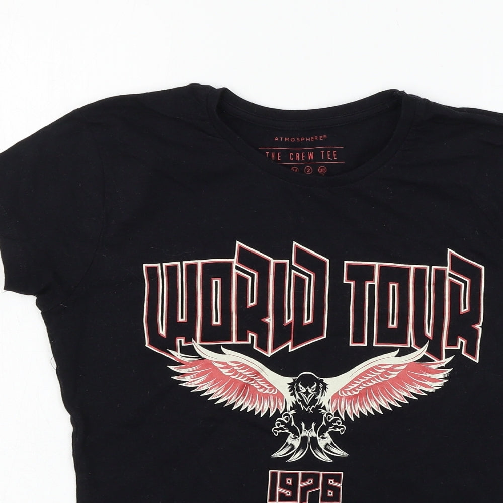 Atmosphere Womens Black  Jersey Basic T-Shirt Size 6  - World Tour