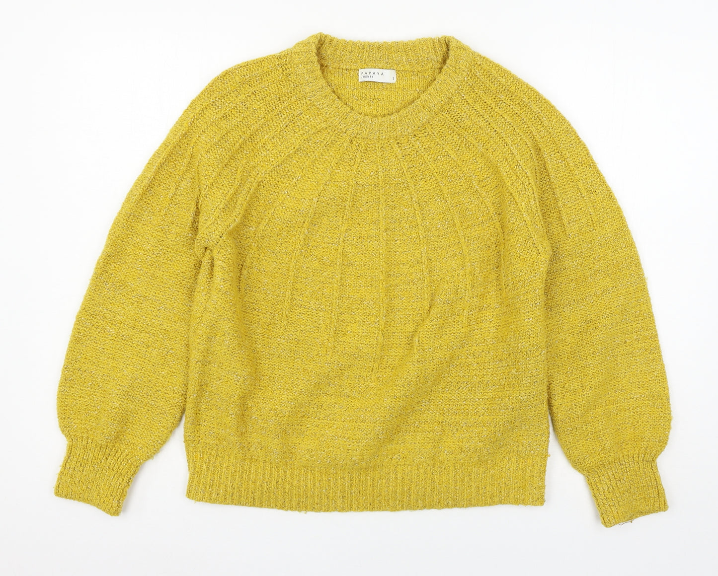 Papaya Womens White  Knit Pullover Jumper Size S