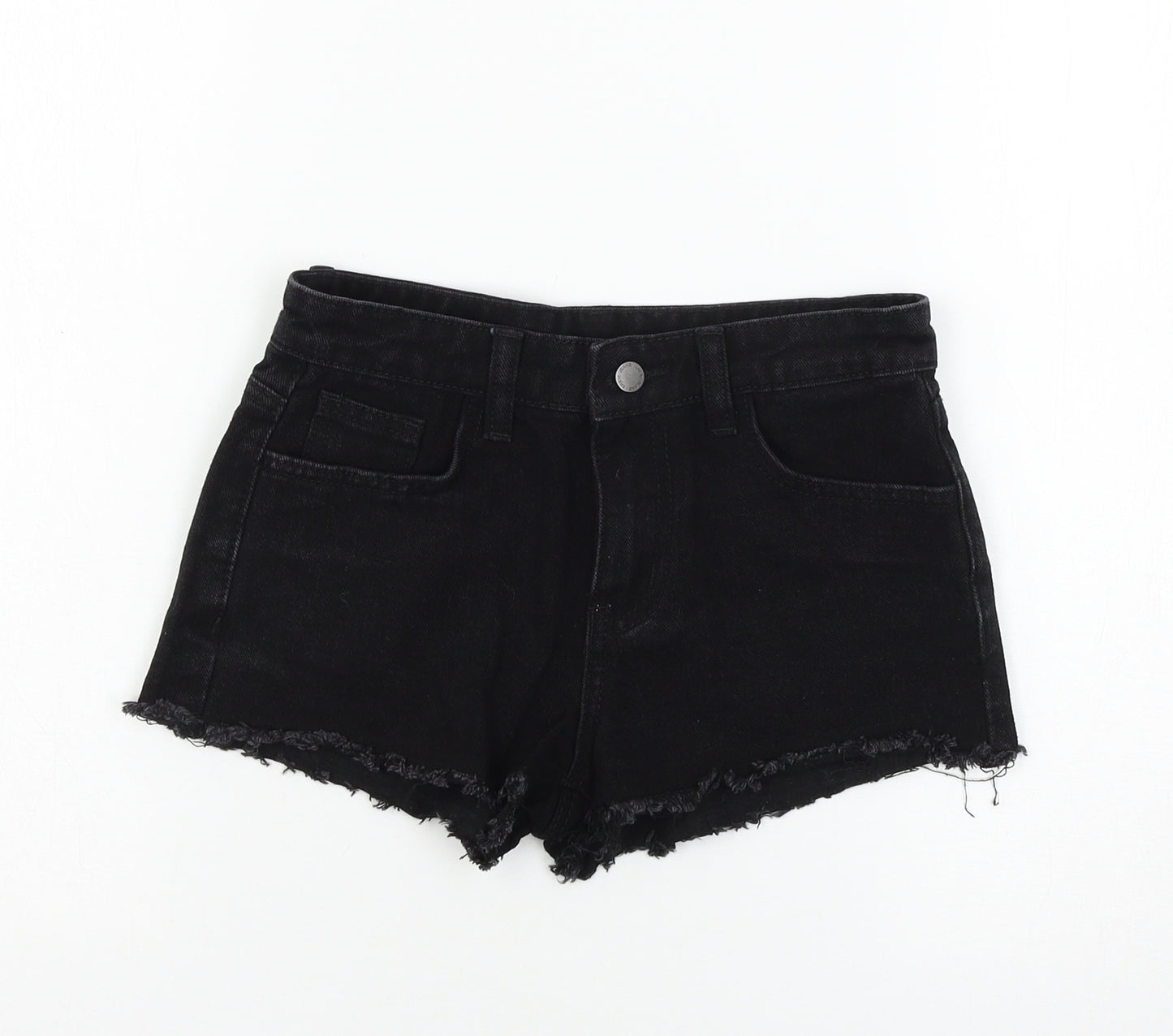 SheIn Girls Black  Denim Hot Pants Shorts Size 9 Years