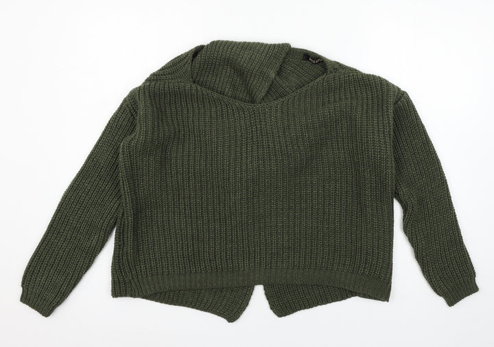 Misspap Womens Green  Knit Pullover Jumper Size S