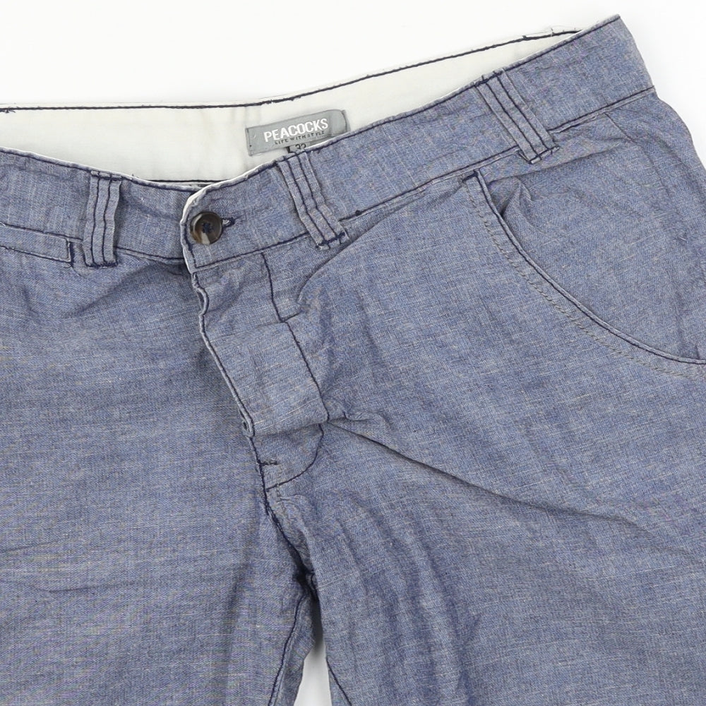 Peacocks Mens Blue   Chino Shorts Size 32 in
