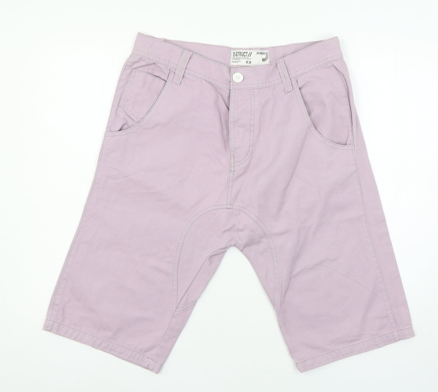 D-Struct Womens Purple  Denim Chino Shorts Size 34 in