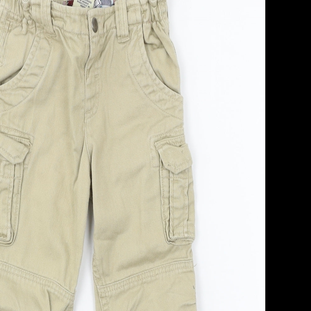 AMX Boys Beige   Cargo Trousers Size 3-4 Years