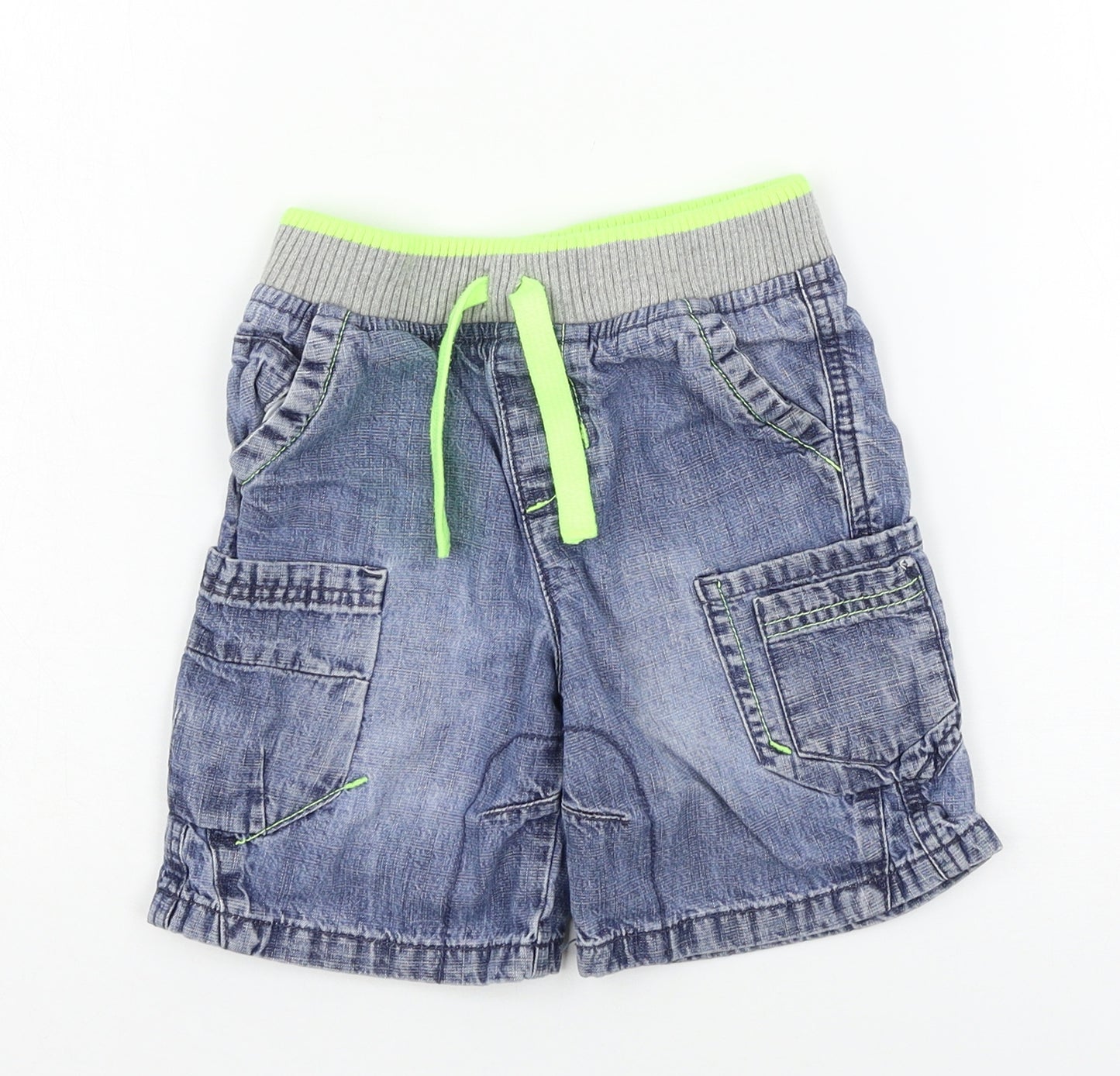 George Boys Blue  Denim Cargo Shorts Size 4-5 Years