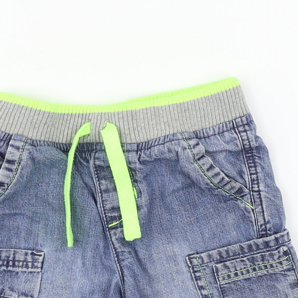 George Boys Blue  Denim Cargo Shorts Size 4-5 Years