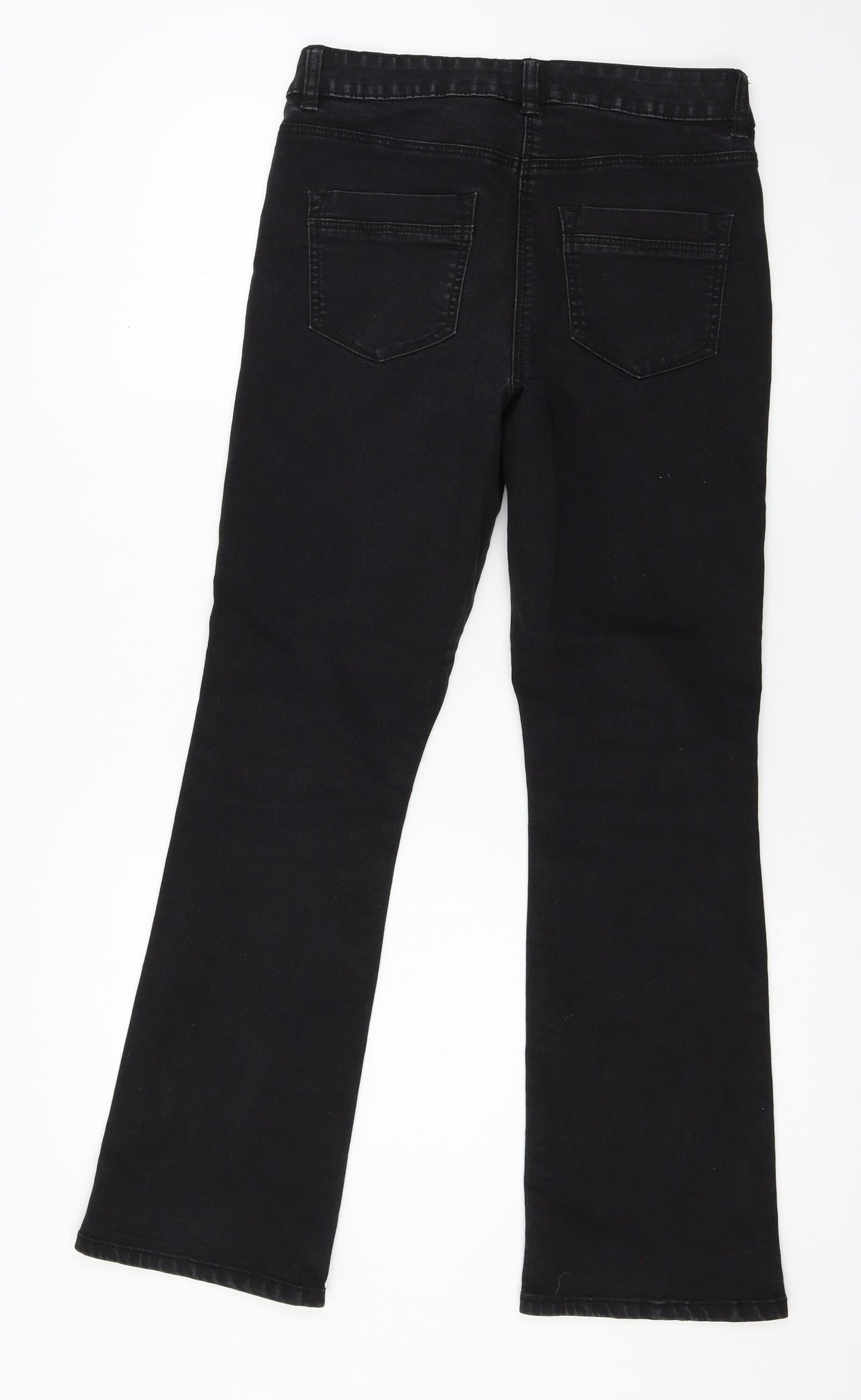 Preworn Womens Black  Denim Straight Jeans Size 10 L28 in