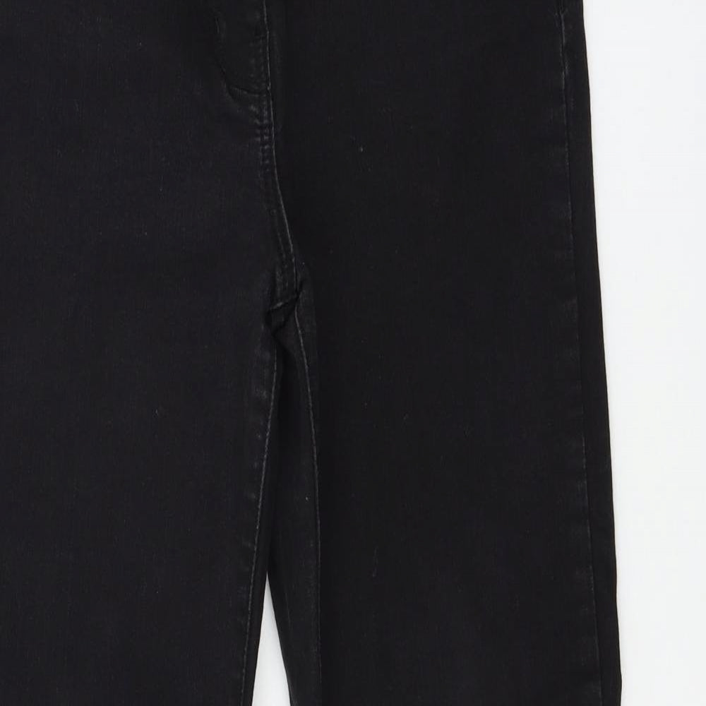Preworn Womens Black  Denim Straight Jeans Size 10 L28 in