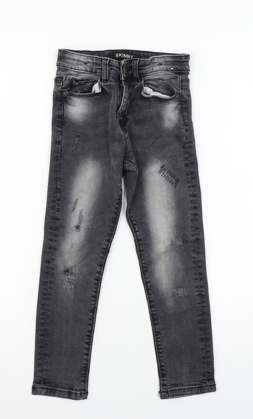 Urban Outlaws Boys Grey  Denim Skinny Jeans Size 6-7 Years
