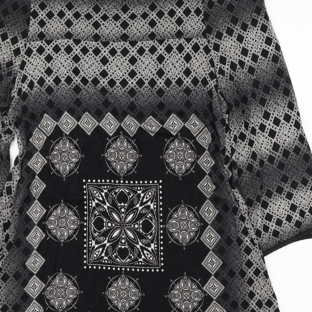 NEXT Womens Grey Geometric Jersey Basic T-Shirt Size 14