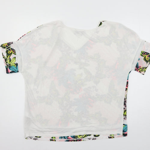 NEXT Womens White Floral Jersey Basic T-Shirt Size 14