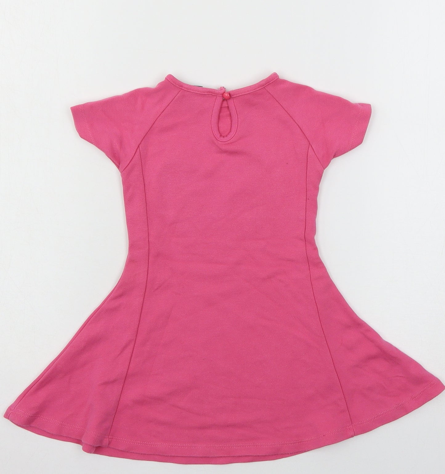 Primark Girls Pink  Jersey Skater Dress  Size 18-24 Months  - Love hearts