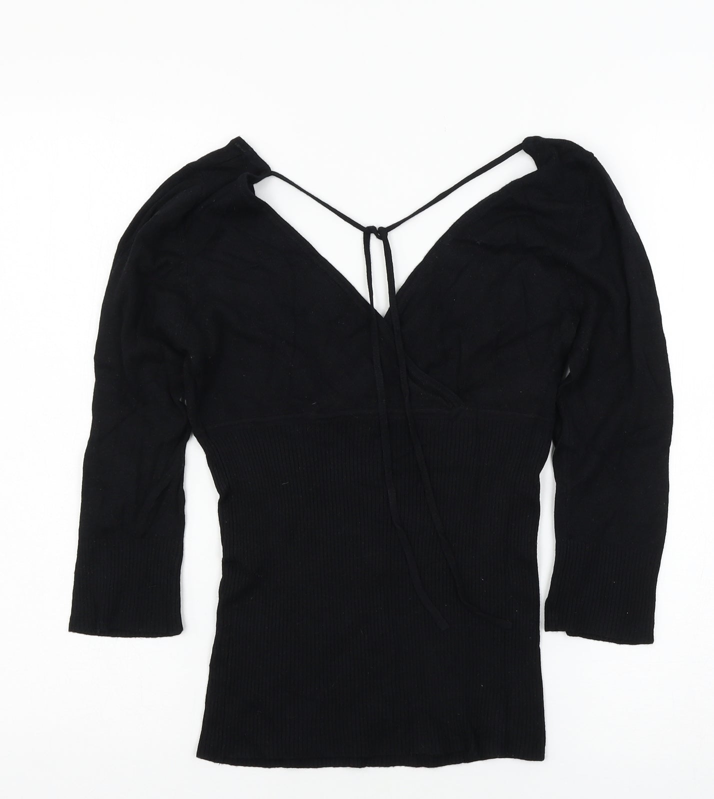 Bay Womens Black  Knit Pullover Jumper Size 10