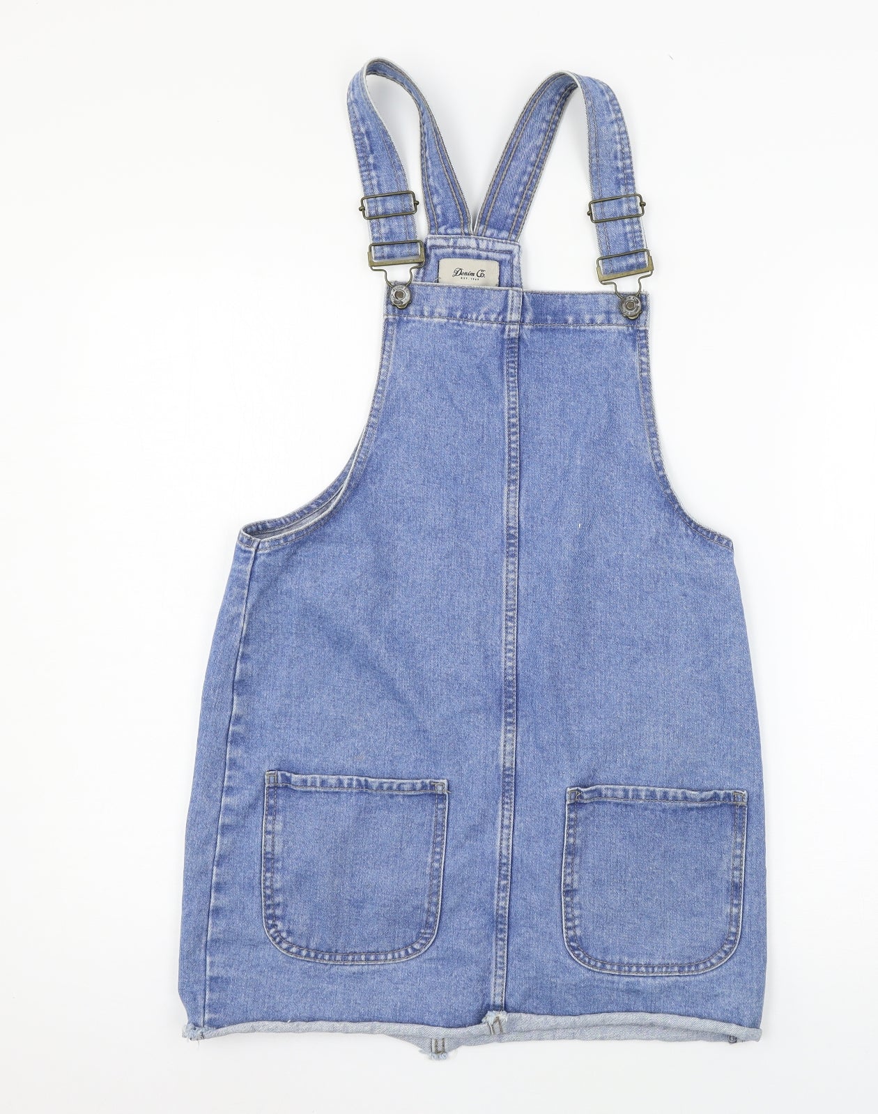Denim & Co. Womens Blue  Denim Pinafore/Dungaree Dress  Size 8