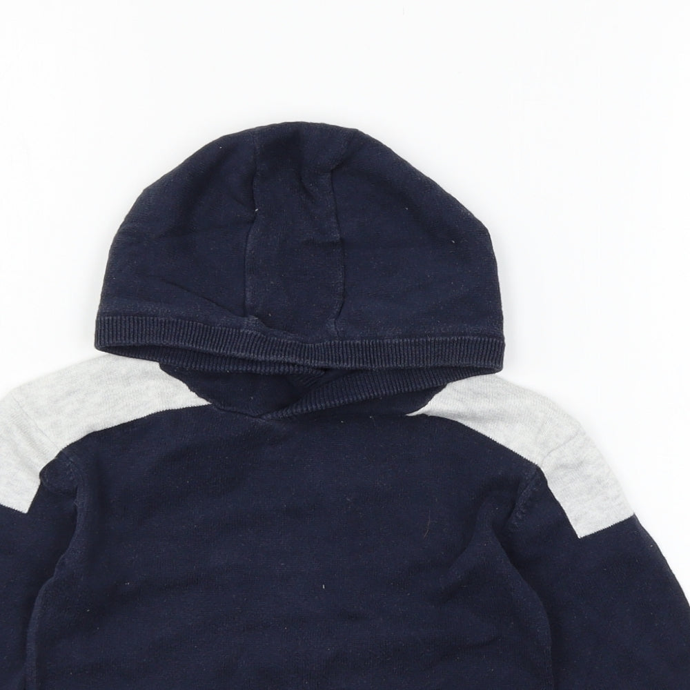 NEXT Boys Blue  Knit Pullover Hoodie Size 3 Years