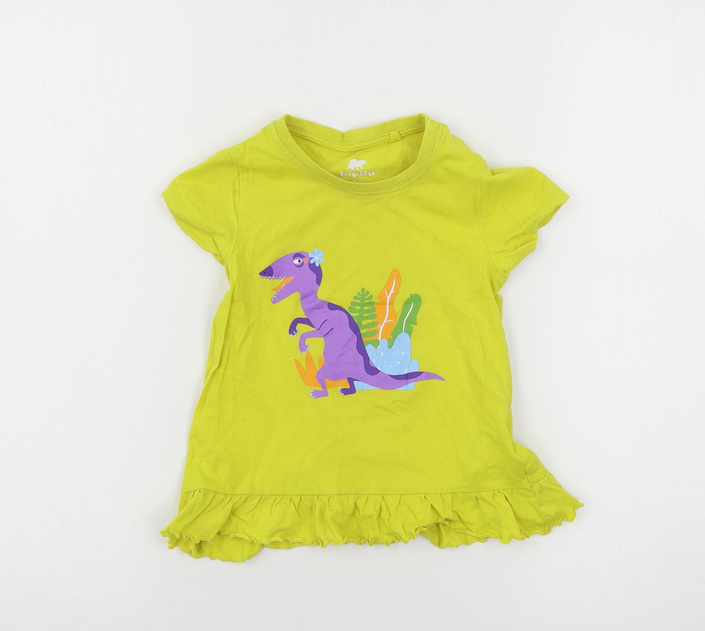 Lupilu Baby Yellow  Jersey Basic T-Shirt Size 18-24 Months  - Dinosaur