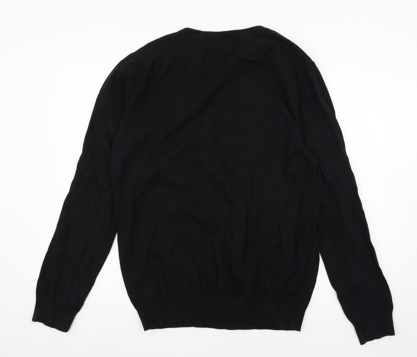 River Island Mens Black  Knit Pullover Jumper Size L