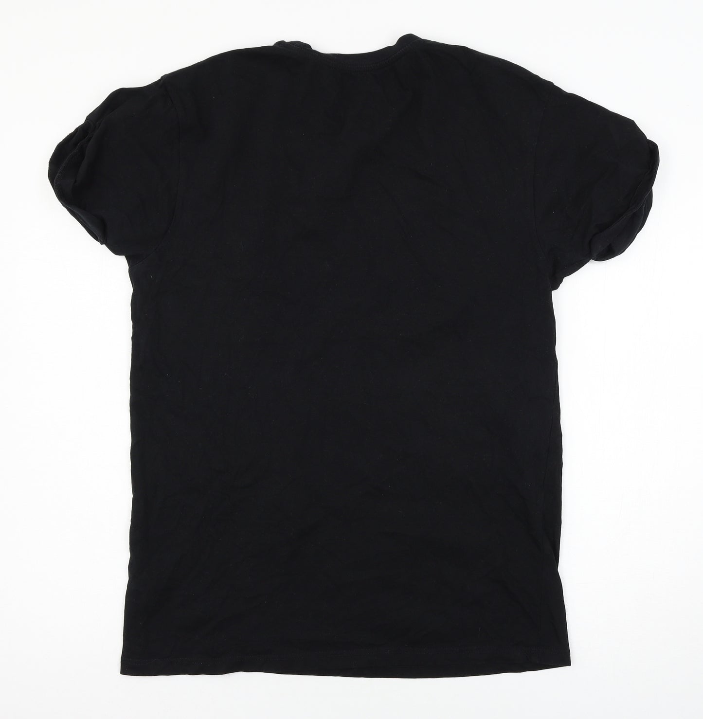 Topshop Mens Black  Jersey  T-Shirt Size L
