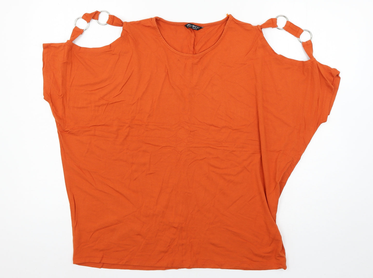 Select Womens Orange  Jersey Basic T-Shirt Size 14