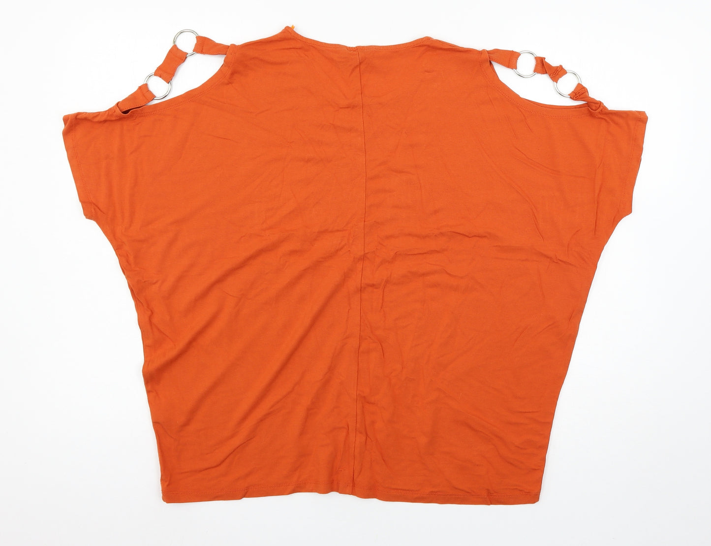Select Womens Orange  Jersey Basic T-Shirt Size 14
