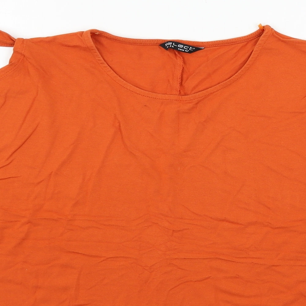 Select Womens Orange  Jersey Basic T-Shirt Size 14