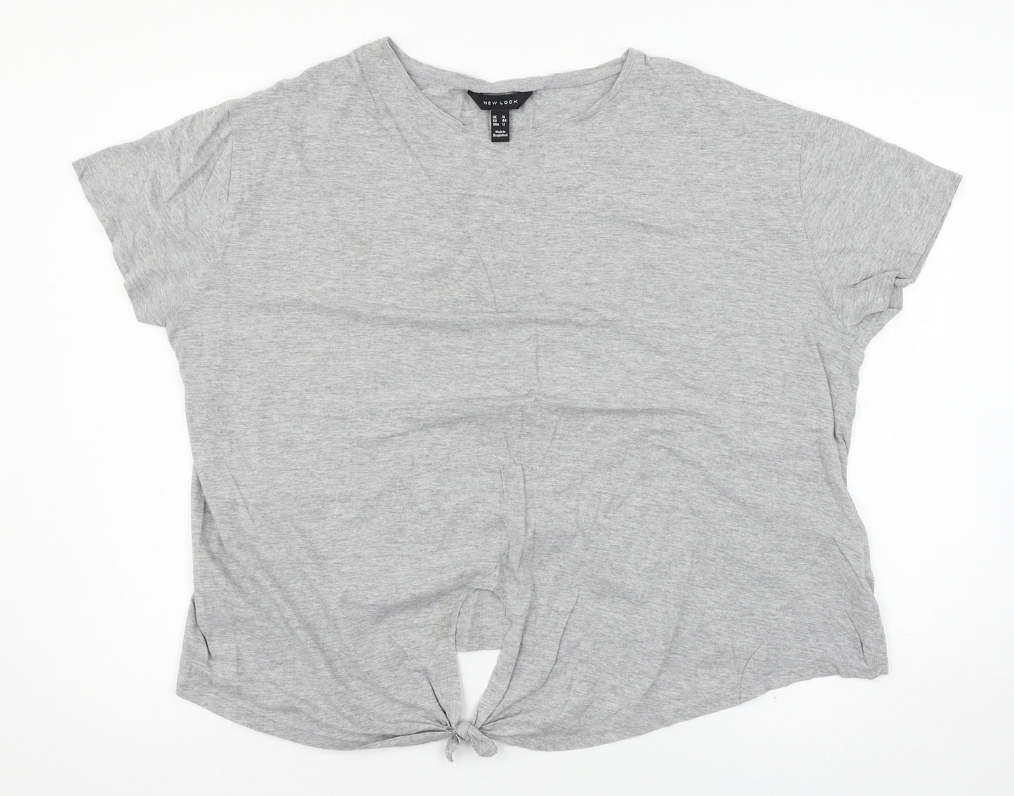 New Look Womens Grey  Jersey Basic T-Shirt Size 16