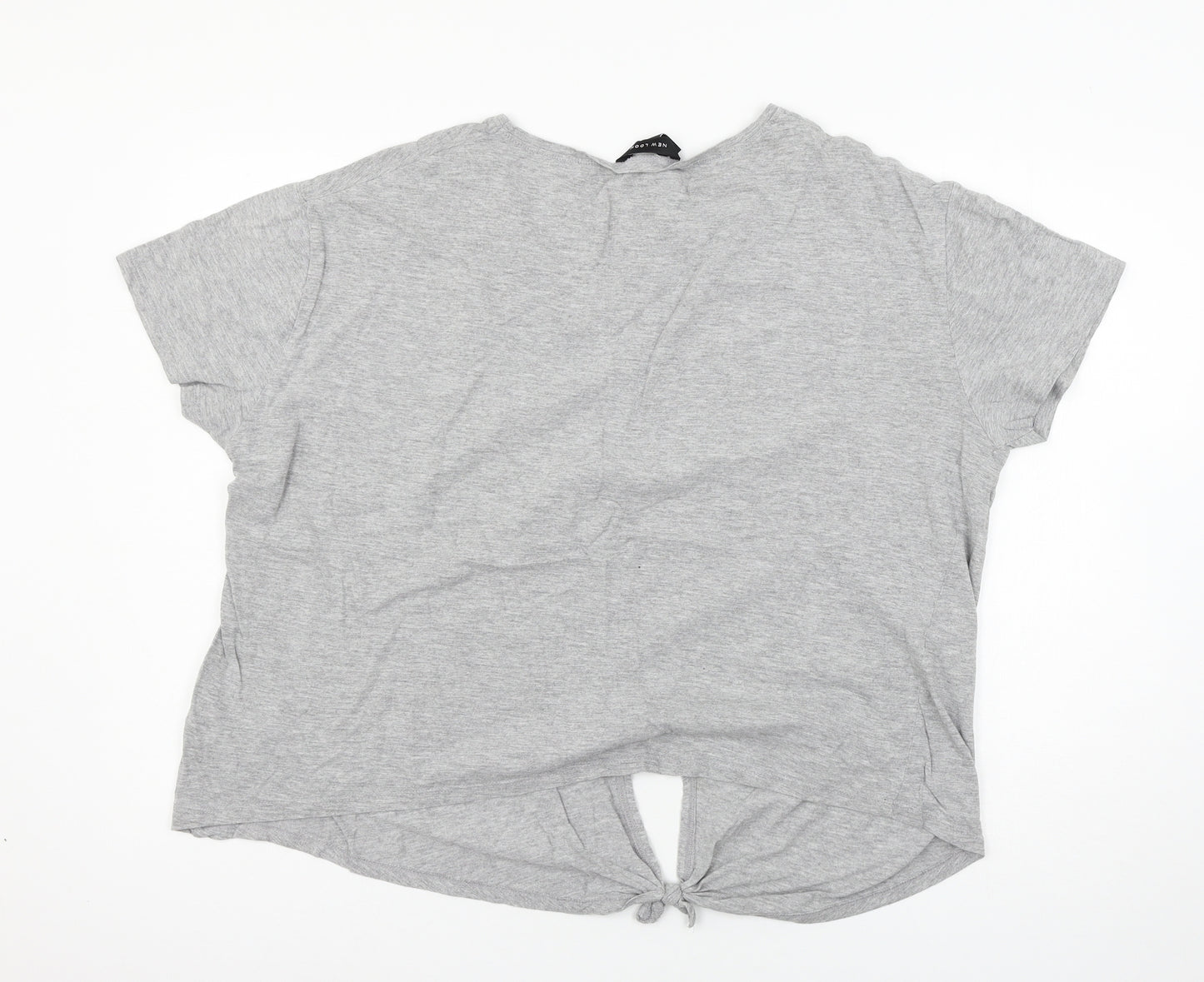 New Look Womens Grey  Jersey Basic T-Shirt Size 16