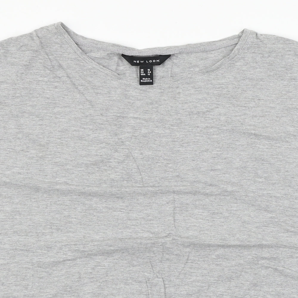 New Look Womens Grey  Jersey Basic T-Shirt Size 16