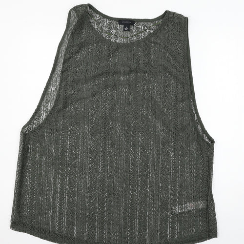 Atmosphere Womens Green  Lace Basic Tank Size L